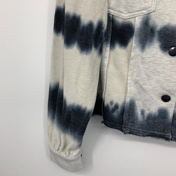 Versona Jacket Tie Dye Gray Blue Knit Button Down Long Sleeve - Picture 4 of 10